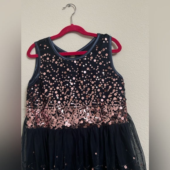 Crystal Doll Girls Pink-Sequin Dress in Navy color Size 14 Girls - Picture 2 of 8